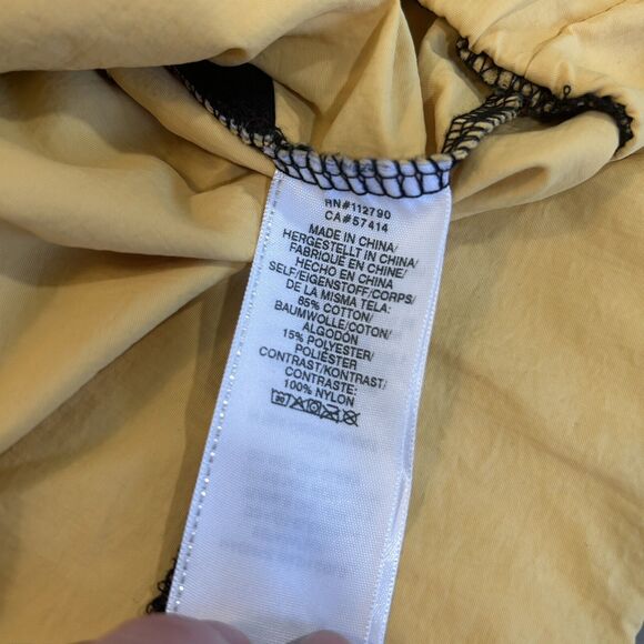 True Religion Mens Hoodie M Spell Out Pockets Tie Dye Black Yellow Colorblock - Picture 6 of 12